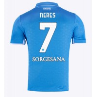 Maglia Calcio SSC Napoli David Neres #7 Prima Divisa 2024-25 Manica Corta